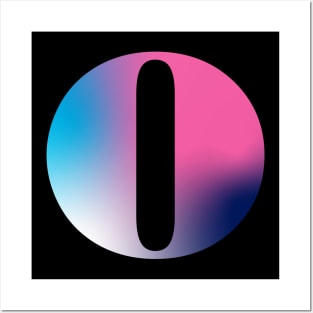Capital Letter O Monogram Gradient Pink Blue White Posters and Art